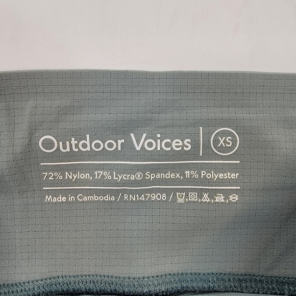 Outdoor Voices Sz XS Leggings Back Pocket Blue Gray Colorblock - Picture 3 of 6